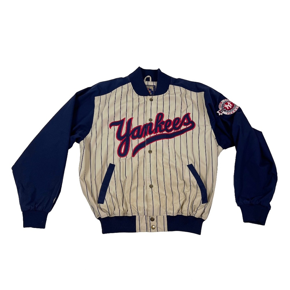Vintage Majestic Yankees Cooperstown Collection Stripe World Series Jacket